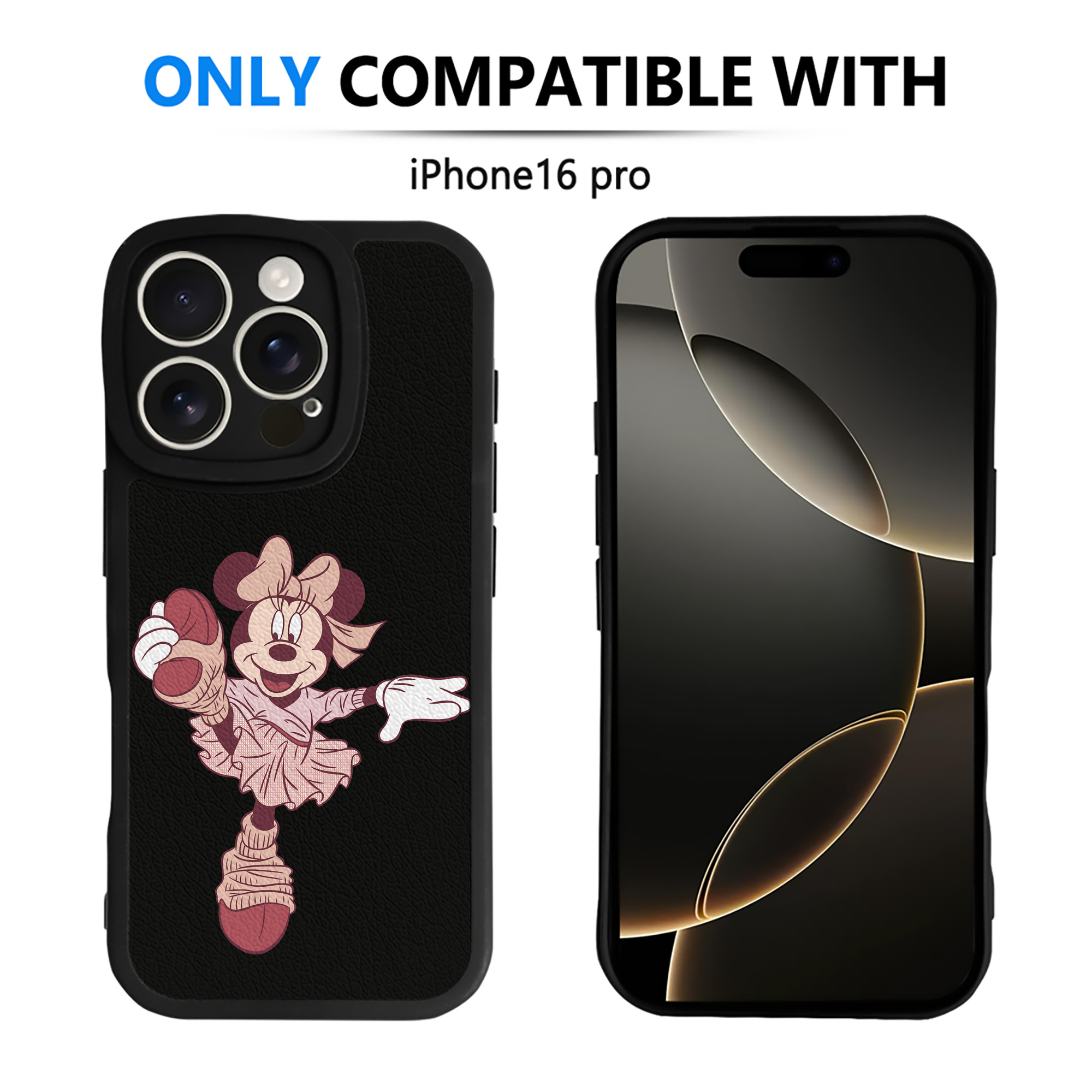 （画像用） ミッキーマウス Mickey Mouse 【iPhone 16シリーズ対応】シリコンスマホケース（レザー調） 材質：シリコン